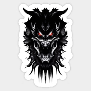 Evil Devil Black Fantasy Monster with red Eyes Sticker